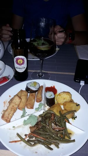 Plate 1 of 4 with different dishes at Vegetasia in Vienna