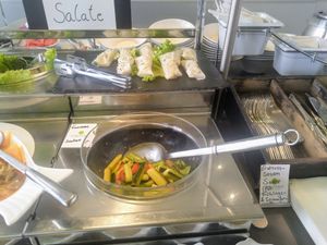 Salads and spring rolls at Vegetasia in Vienna