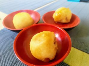 Fried bananas at Vegetasia in Vienna