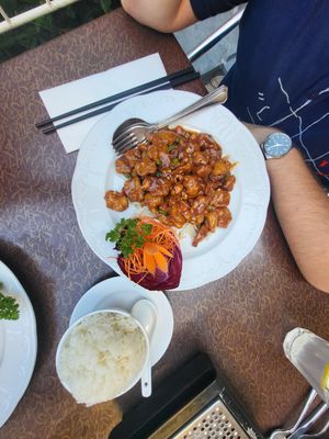 Spezial-Hühnerfleisch mit Reis at Xu's Cooking in Vienna