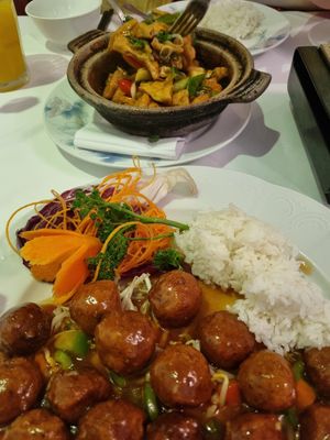Tofu balls and tofu in hot pot at Xu's Cooking in Vienna