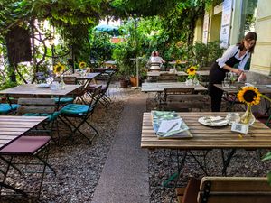 Outdoor seating at Hollerei at Hollerei in Vienna