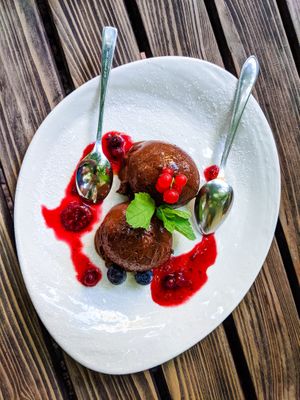 Kardamon-Schoko-Mousse dessert at Hollerei  at Hollerei in Vienna