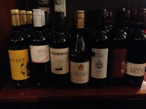 Wine selection at Hollerei in Vienna