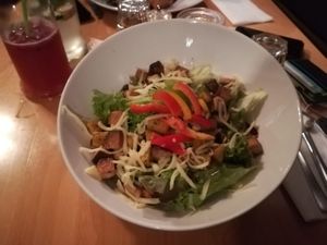 Crunchy polenta salad with smoky tofu at Hollerei in Vienna