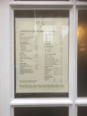 Menu March 2020 at De Bron - Pre-order only - Maybe closed in Bruges