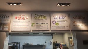 The menu you can choose from at Greenway in Ghent