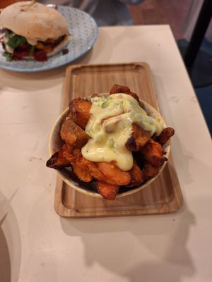 Sweet potato wedges with ginger and lemon sauce at Greenway in Ghent