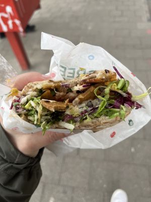 Vegan kebab (tasted much better than messy photo looks!!)  at Greenway in Ghent