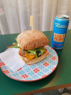 Greenway gourmet burger and Ritchie's cola zero. at Greenway in Ghent