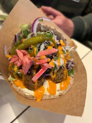 Paul's Favourite Falafel Pita € 12.9 (April 2026) at Greenway in Ghent