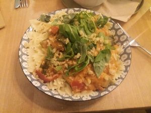 Pasta with courgette at Greenway in Ghent