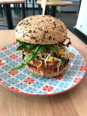 Bbq black bean burger  at Greenway in Ghent