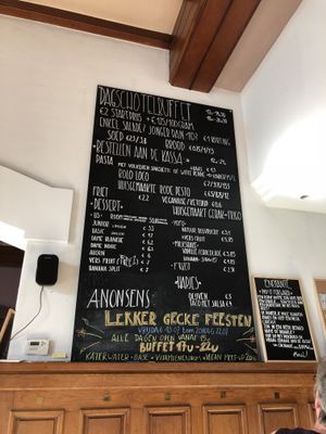 Menu board at Lekker GEC in Ghent
