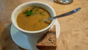 great tasty huge filling daily soup! at Morgenstedet in Copenhagen