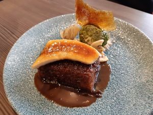 Sticky toffee banana pudding at Food For Friends in Brighton