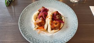 Crispy Tofu Bao Buns at Food For Friends in Brighton