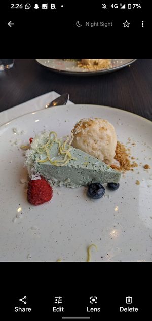Coconut key lime torte at Food For Friends in Brighton
