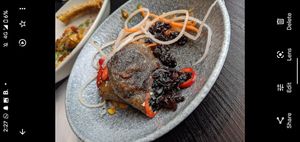 Black rice stuffed inari at Food For Friends in Brighton