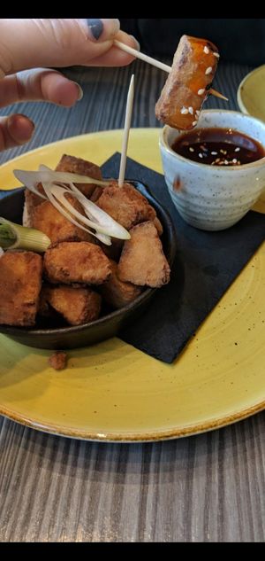Fried tofu at Food For Friends in Brighton