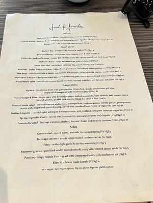 Food menu   at Food For Friends in Brighton