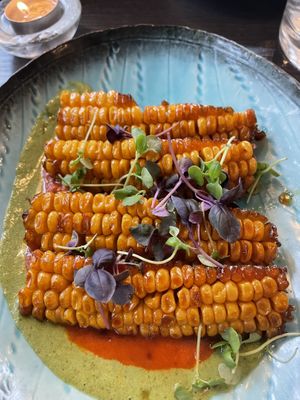 Really tasty corn ribs  at Food For Friends in Brighton