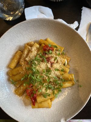 vegan rigatoni dish   at Food For Friends in Brighton