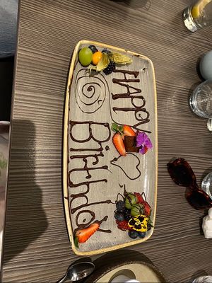 gave me and my sister this for our birthday! (vegan truffles)   at Food For Friends in Brighton