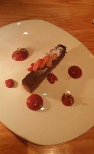 chocolate dessert  at Food For Friends in Brighton