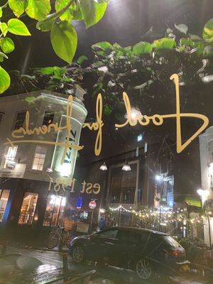 View from our table at Food For Friends in Brighton