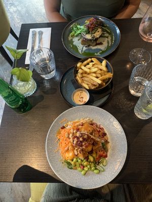 Peanut noodle salad (VE & GF) & Stuffed portobello mushroom  at Food For Friends in Brighton