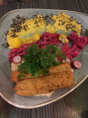 Chickpea quartet at Food For Friends in Brighton