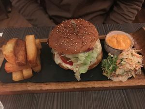 FFF burger (vegetarian) at Food For Friends in Brighton