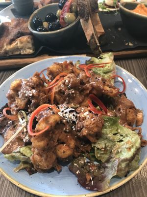 Thai cauliflower with peanut sauce  at Food For Friends in Brighton