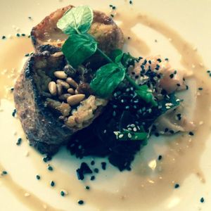 tofu pockets - lovely idea , executed well  at Food For Friends in Brighton