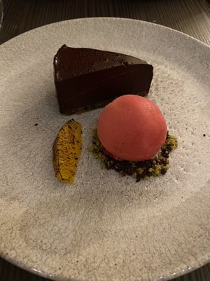 Chocolate and orange delice  at Food For Friends in Brighton