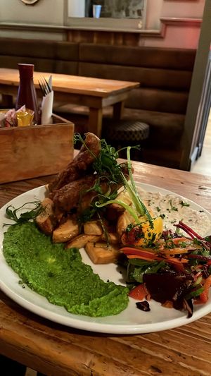 Banana blossom fish and chips at The Prince George in Brighton