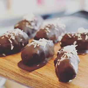 Need an afternoon pick me up? Why not pop in for a coffee and a Vounty, our take on a vegan bounty!  at Infinity Foods Kitchen in Brighton