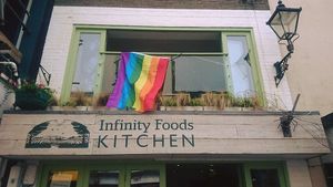 Happy Pride to all our queer crew!  at Infinity Foods Kitchen in Brighton