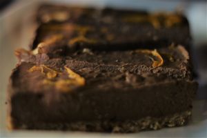 Orange maca cheesecake at Infinity Foods Kitchen in Brighton