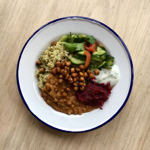 Thali bowl at Infinity Foods Kitchen in Brighton