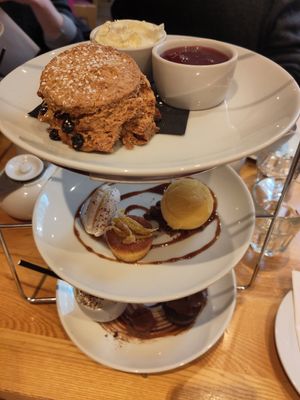 Vegan afternoon tea tiers at Terre a Terre in Brighton