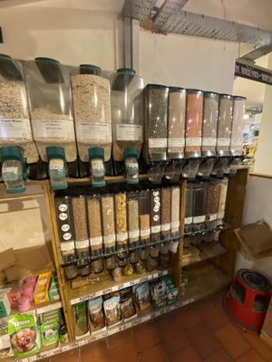Refillable dried foods  at Infinity Foods in Brighton