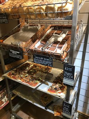 Vegan pizza in a shop bakery!  at Infinity Foods in Brighton