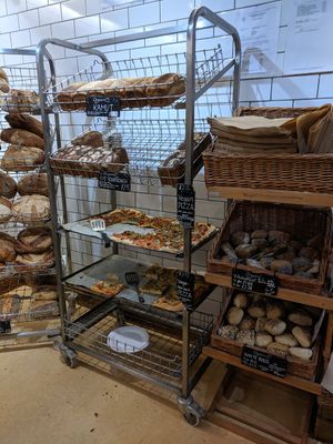 Vegan pizza and bread ( zero waste) at Infinity Foods in Brighton