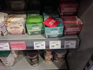 Mushroom tea?! at Infinity Foods in Brighton