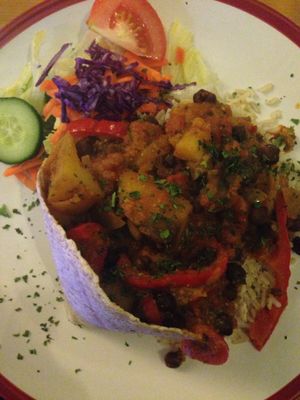 Curry at Rainbow Vegetarian Cafe in Cambridge