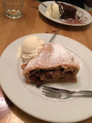 Vegan apple pie and soy ice cream! at Rainbow Vegetarian Cafe in Cambridge