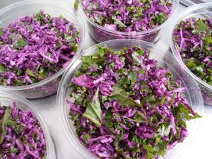 Lovely fresh salads and meals made in our Vegan kitchen at Arjuna Wholefoods Ltd in Cambridge