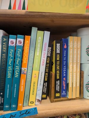 Vegan cookbooks at Arjuna Wholefoods Ltd in Cambridge
